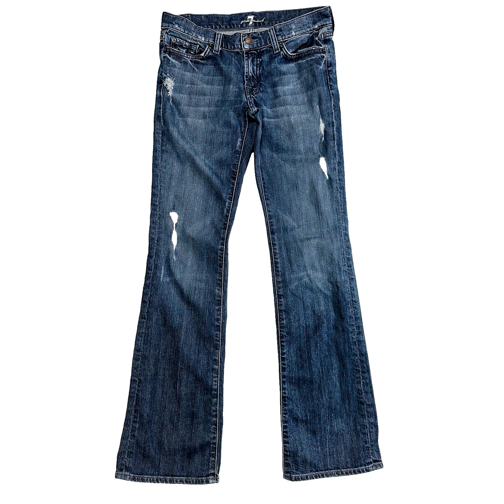 7 for all Mankind Bootcut Jeans Rock Cowgirl Y2K women distressed Dark wash 29